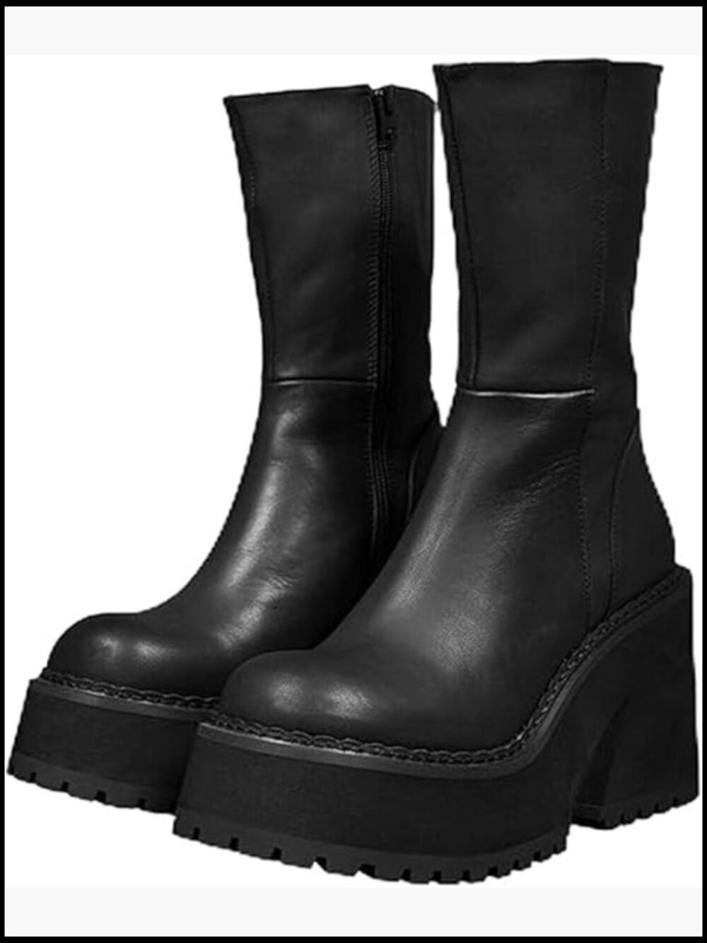 Chunky Heel Platform Ankle Booties Fashion Work Combat Punk Rave Party Shoes